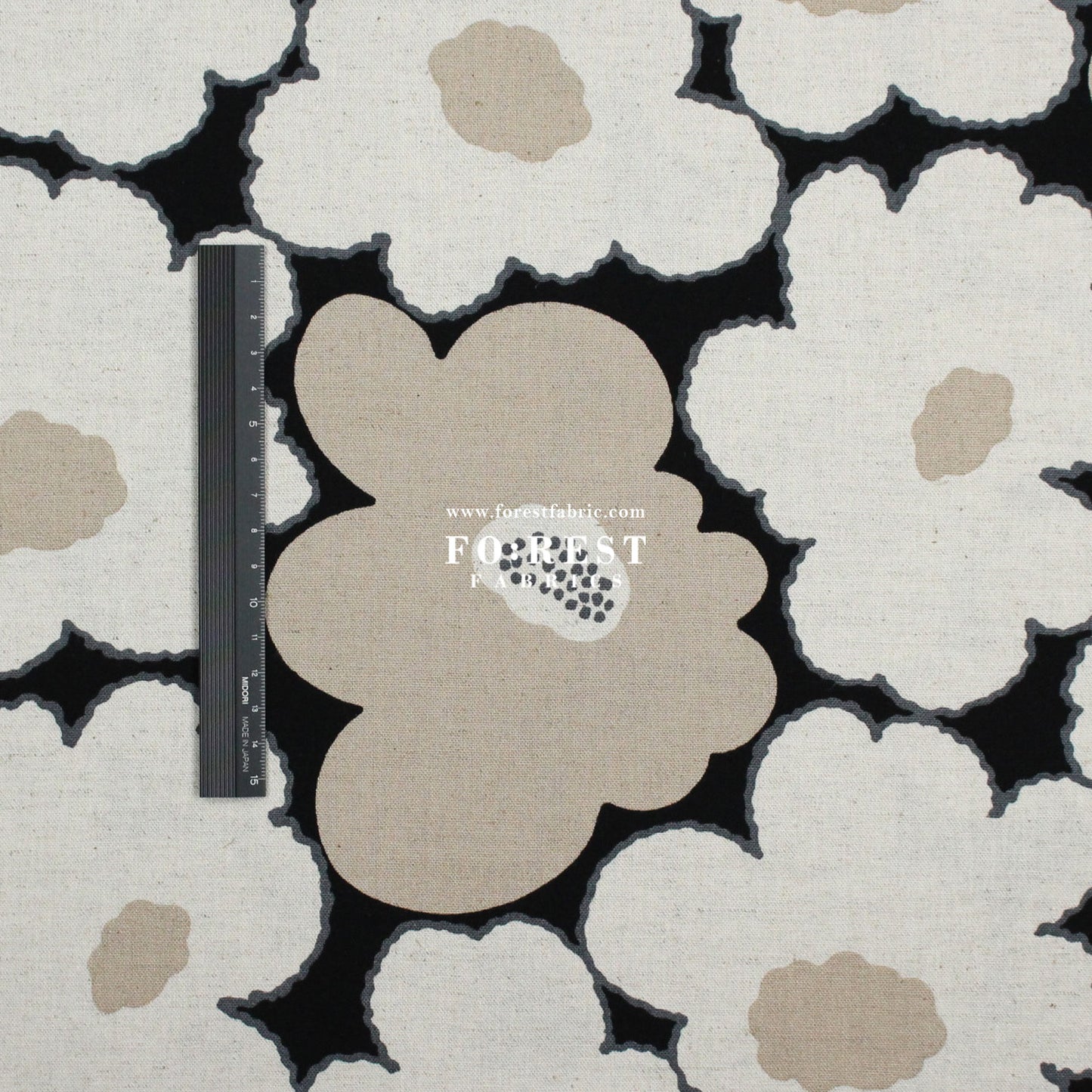 Canvas - Momoka Flower fabric Black