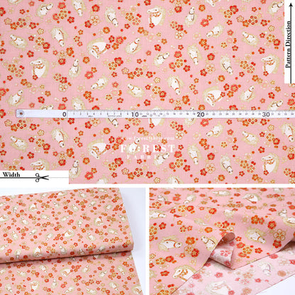 cotton - Plum Blossom Horse with metallic fabric