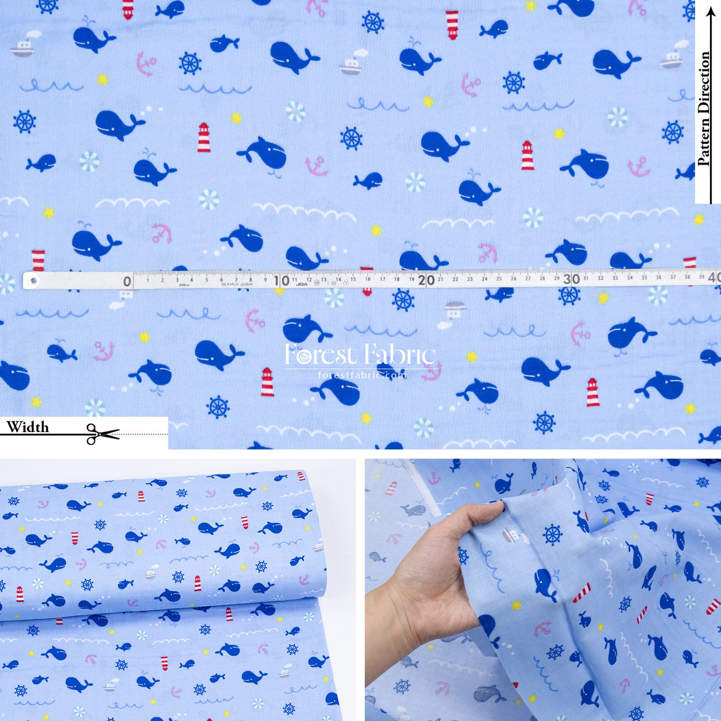 Double gauze - Whale Adventure  fabric