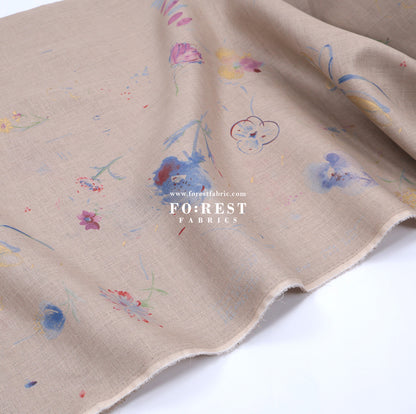 Linen - hana no toki niwa fabric 亞麻