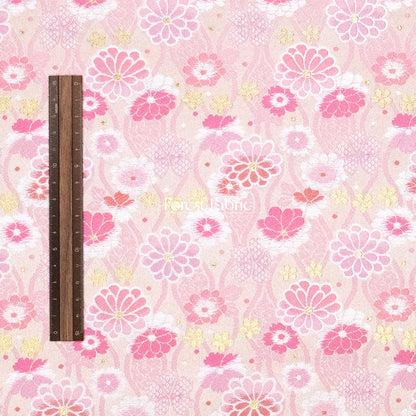Gold Brocade - Spring Serenade fabric Pink