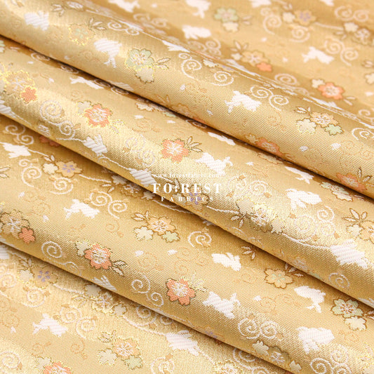 Gold Brocade - Rabbit Cloud fabric Gold