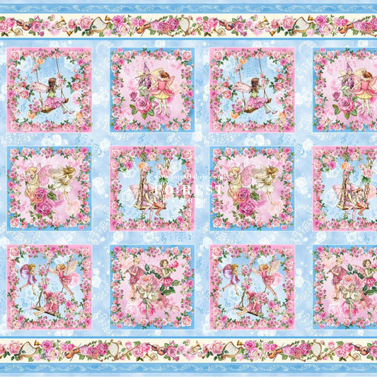 cotton - Spring Song Fairy Garden fabric (PANEL)