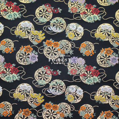 Gold Brocade -  fabric Balck