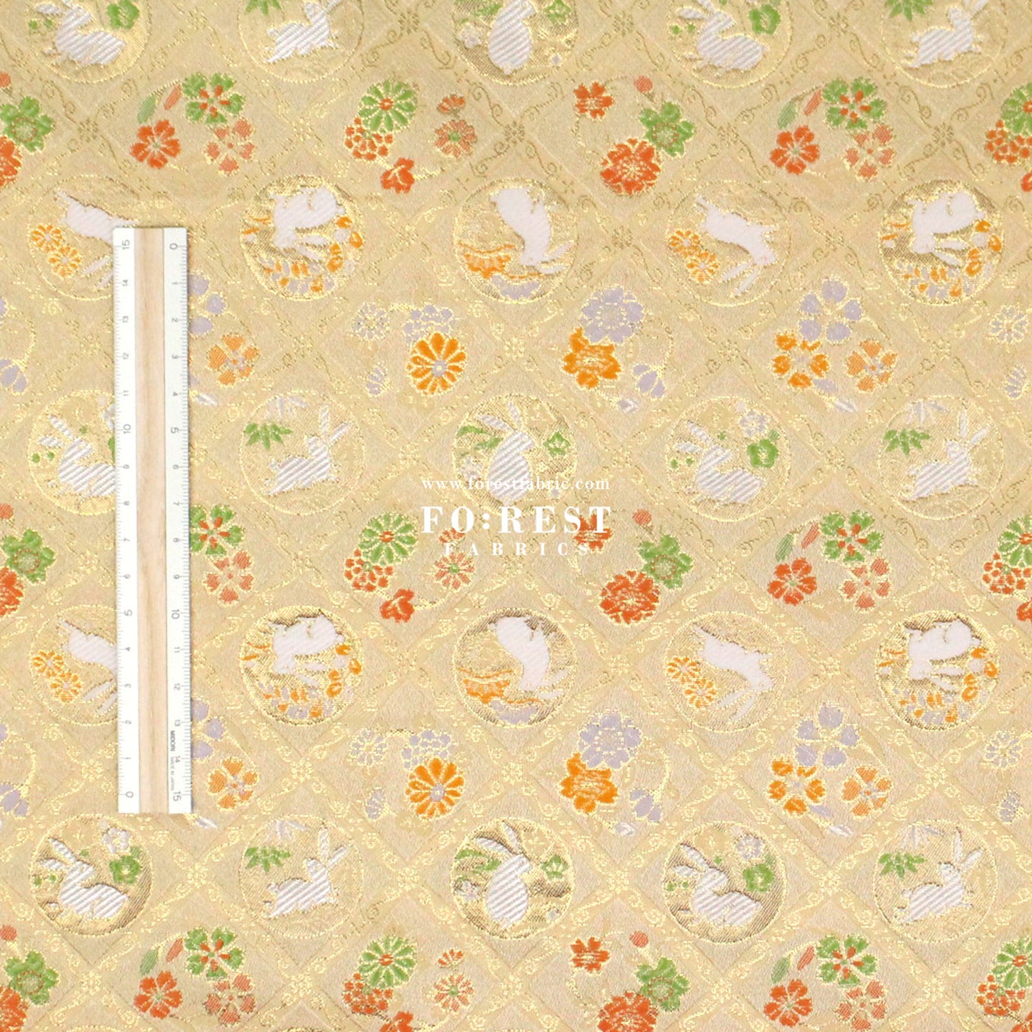 Gold Brocade - Rabbit dance fabric