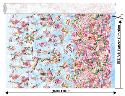 cotton - Spring Song Fairy fabric (Single Border)