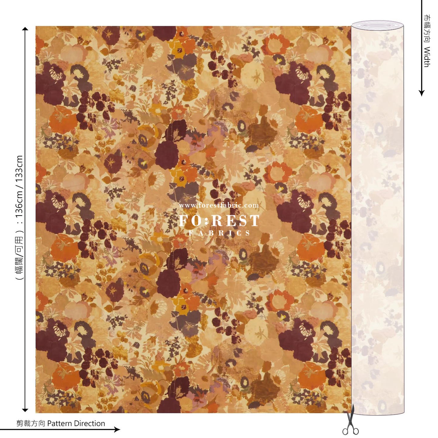 Liberty of London (Cotton Tana Lawn Fabric) - Parchment Shadow C