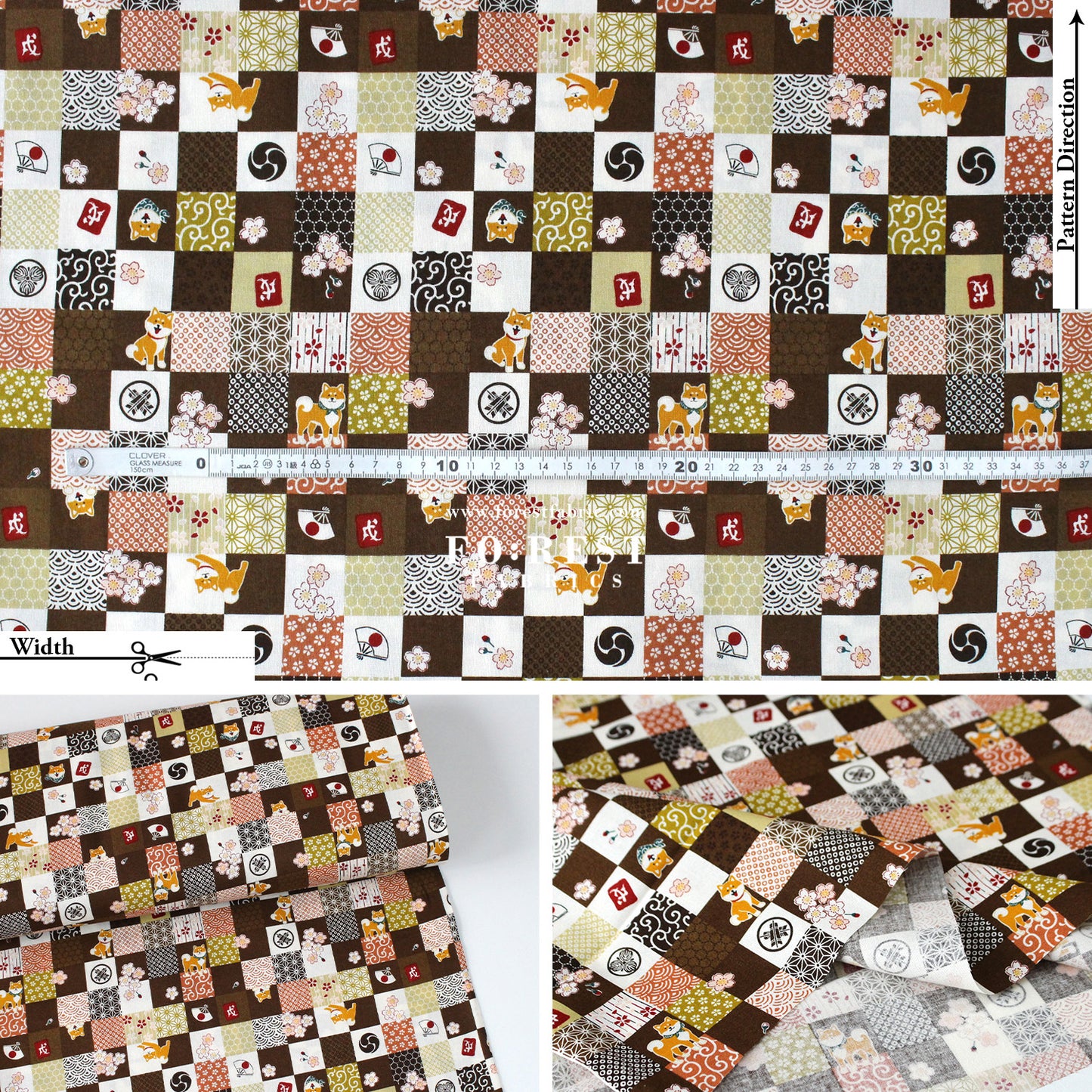 cotton - Shiba inu fabric