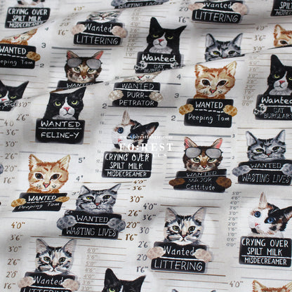cotton - Cats Mugshots fabric