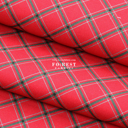 cotton - Christmas Plaid fabric Red