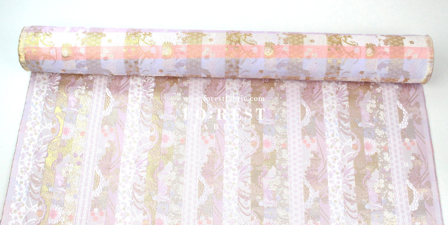 Gold Brocade - Sweet chrysanthemum flower fabric ICEPINK