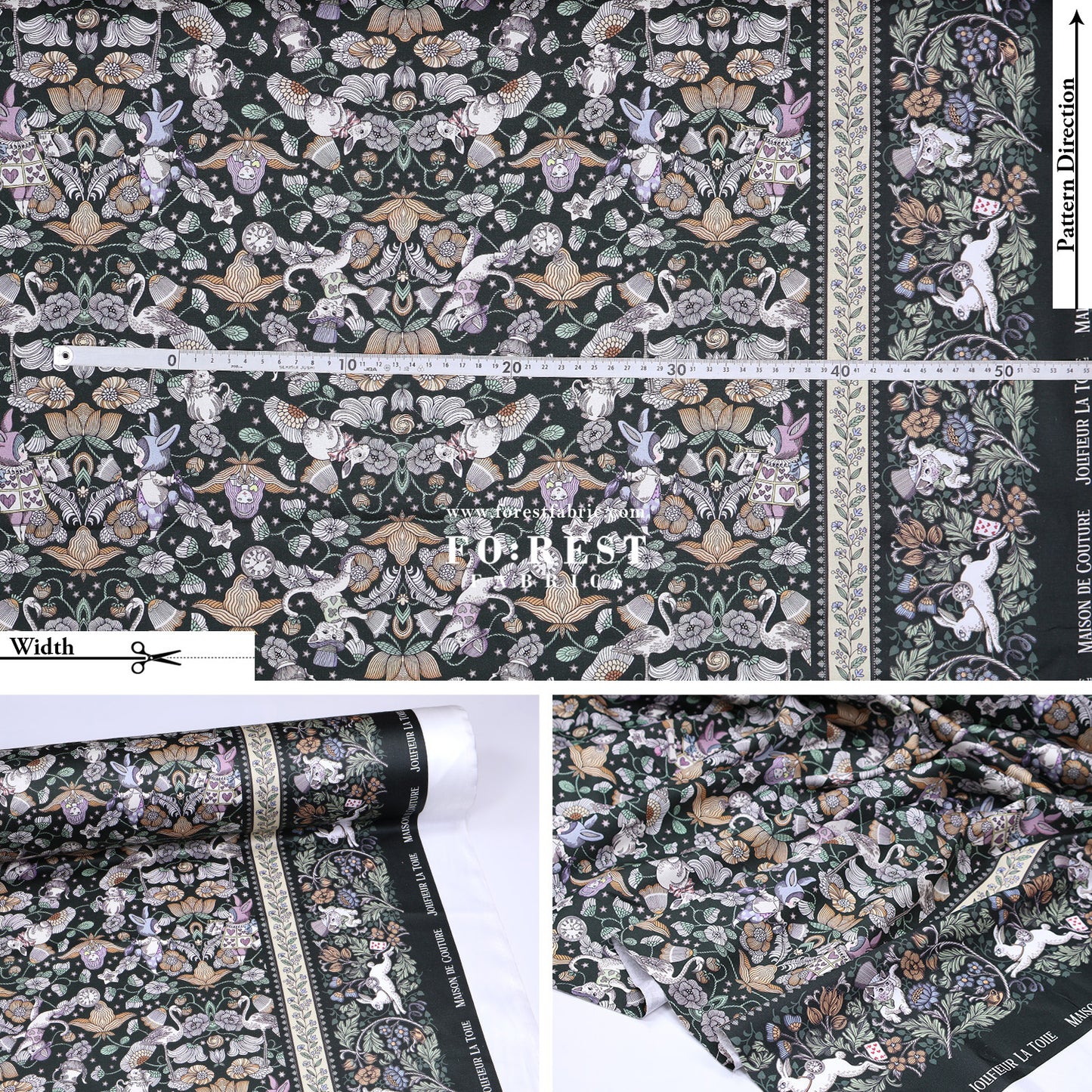 Satin Super Cotton - JoliFleur Poisonberry Thief fabric