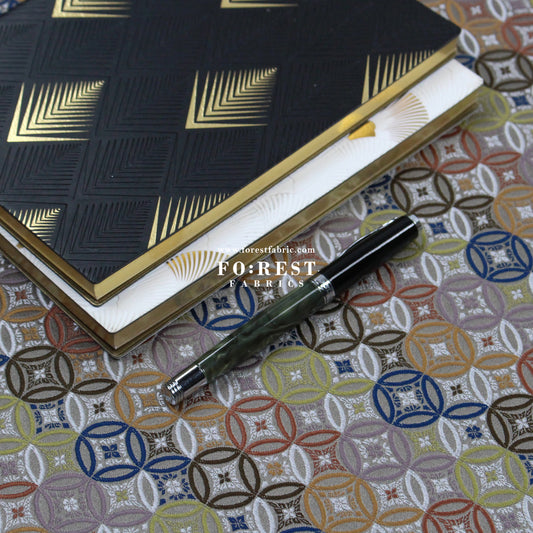 Gold Brocade - SHIPPO 七寶 KINRAN fabric Gray