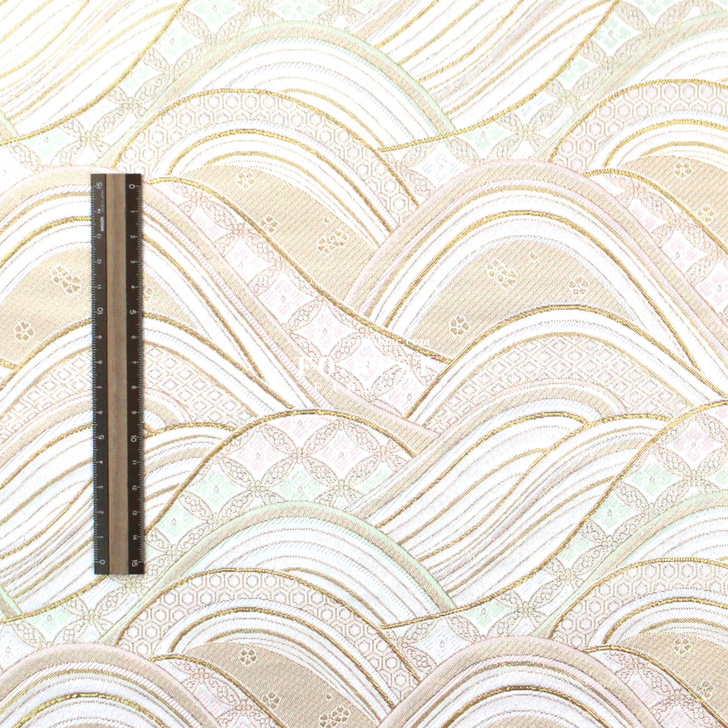 Gold Brocade - Great Wave fabric ICEPINK