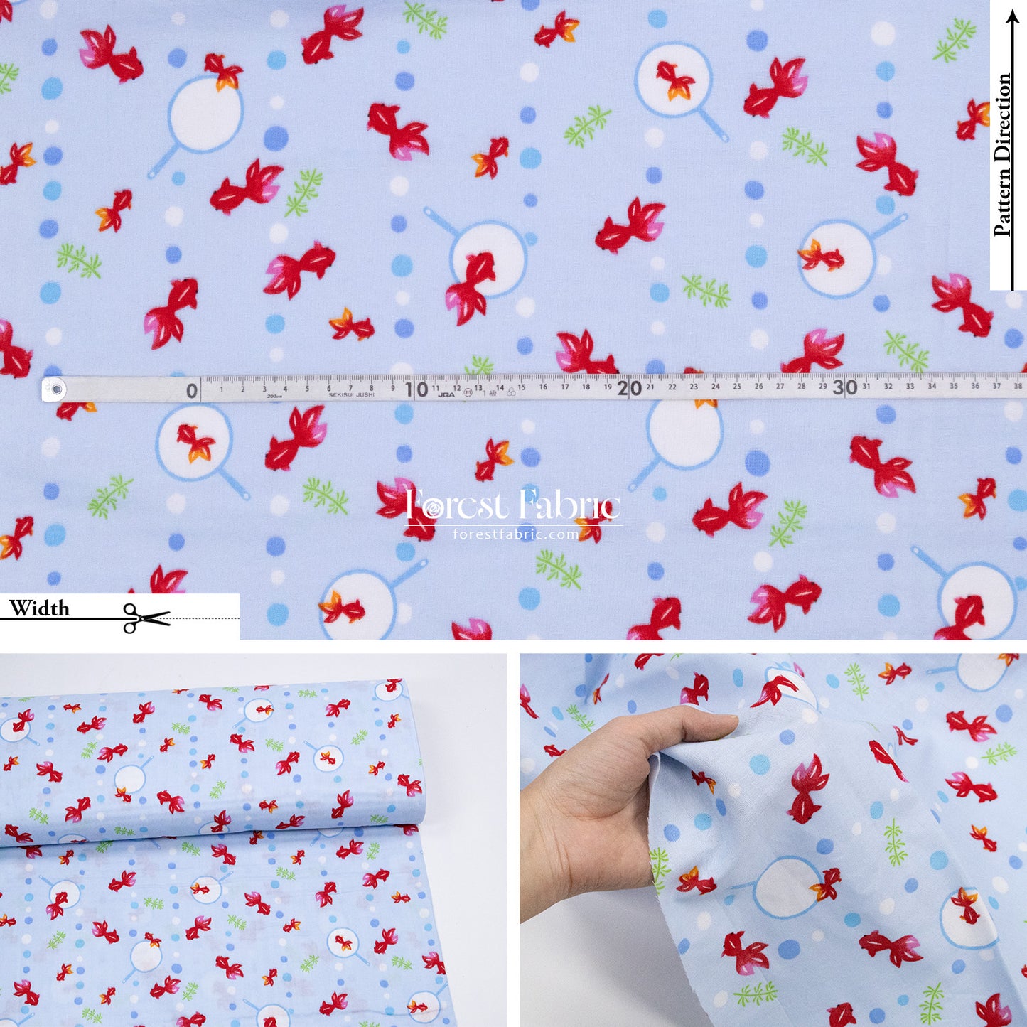Double gauze - Goldfish scooping fabric