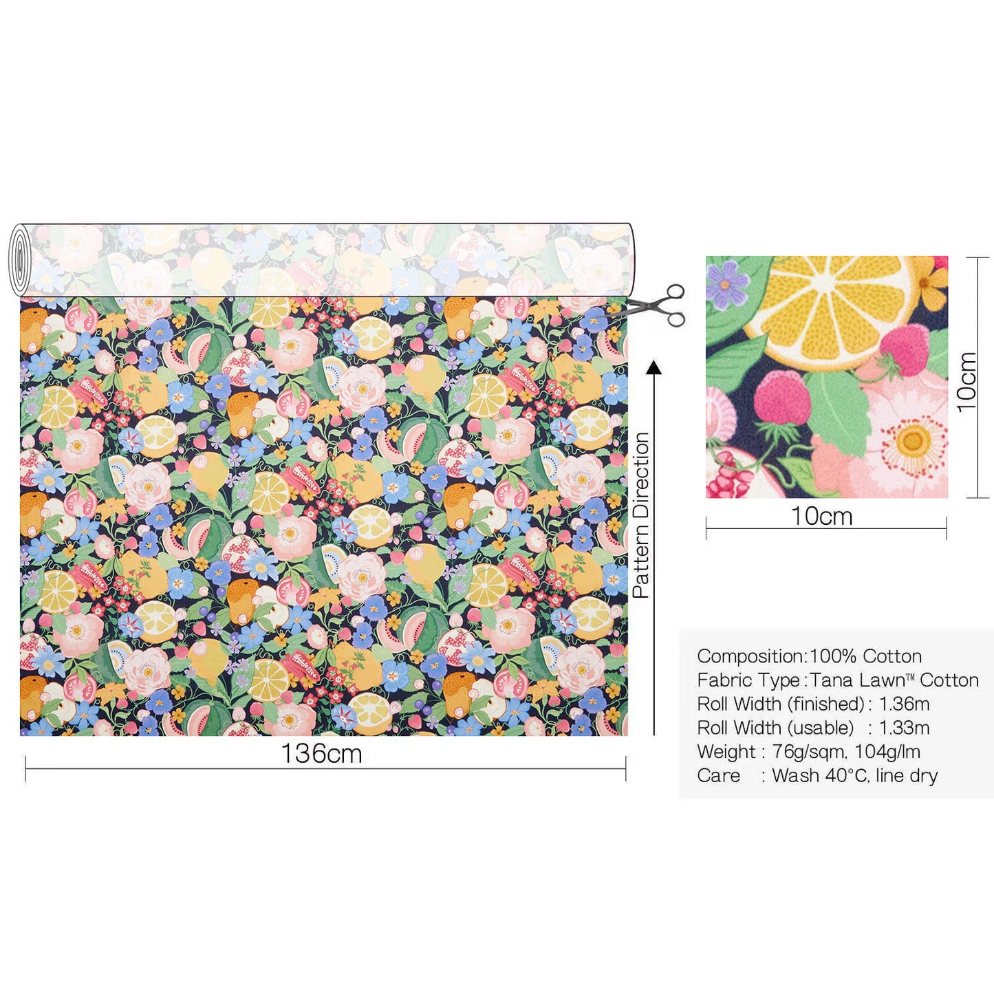 Liberty of London (Cotton Tana Lawn Fabric) -  Jillie