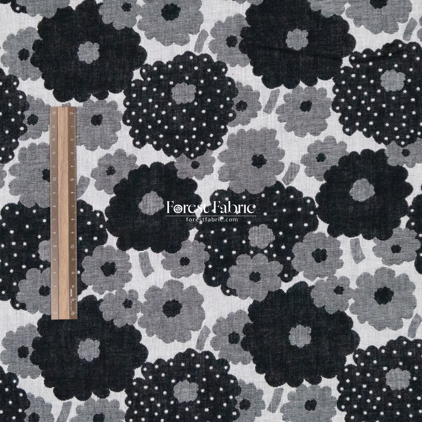 Yarn Dyed Cotton Jacquard - Polka Dot Flower