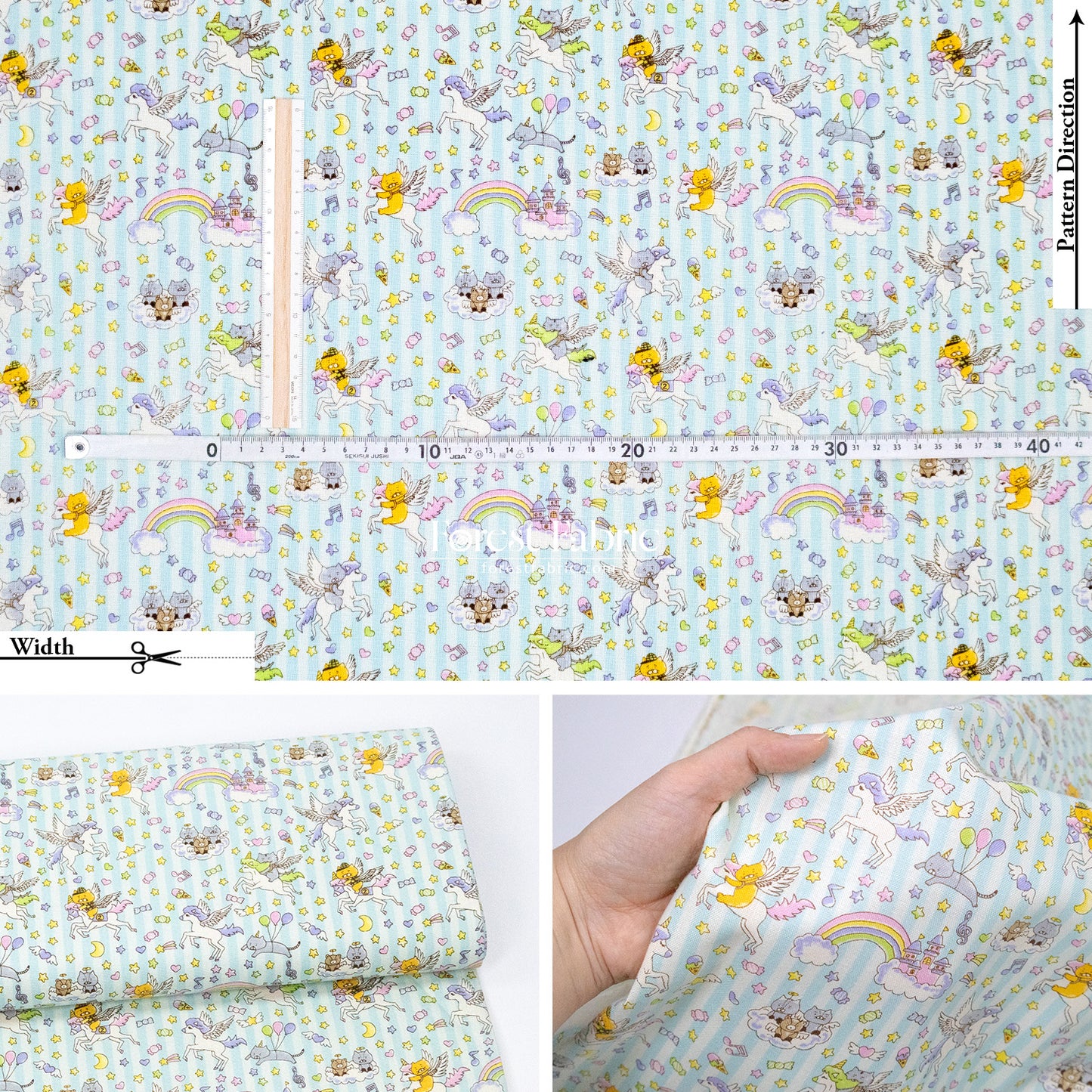 Canvas - Kittens & Unicorns fabric