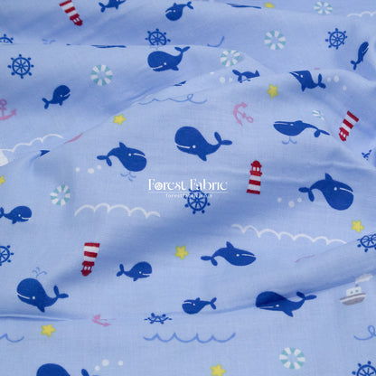 Double gauze - Whale Adventure  fabric