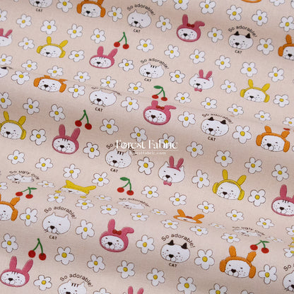 Canvas - Rabbit Cats fabric