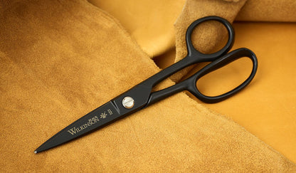 8" WILKINSON BLack Leather Shears Scissors 黑皮革剪刀 - FO:REST Fabric 布恩堂Liberty fabrictana lawnjapanese fabricykk zipper