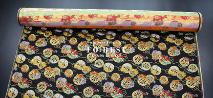 Gold Brocade -  fabric Balck