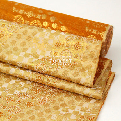 Gold Brocade - Lattice butterfly fabric