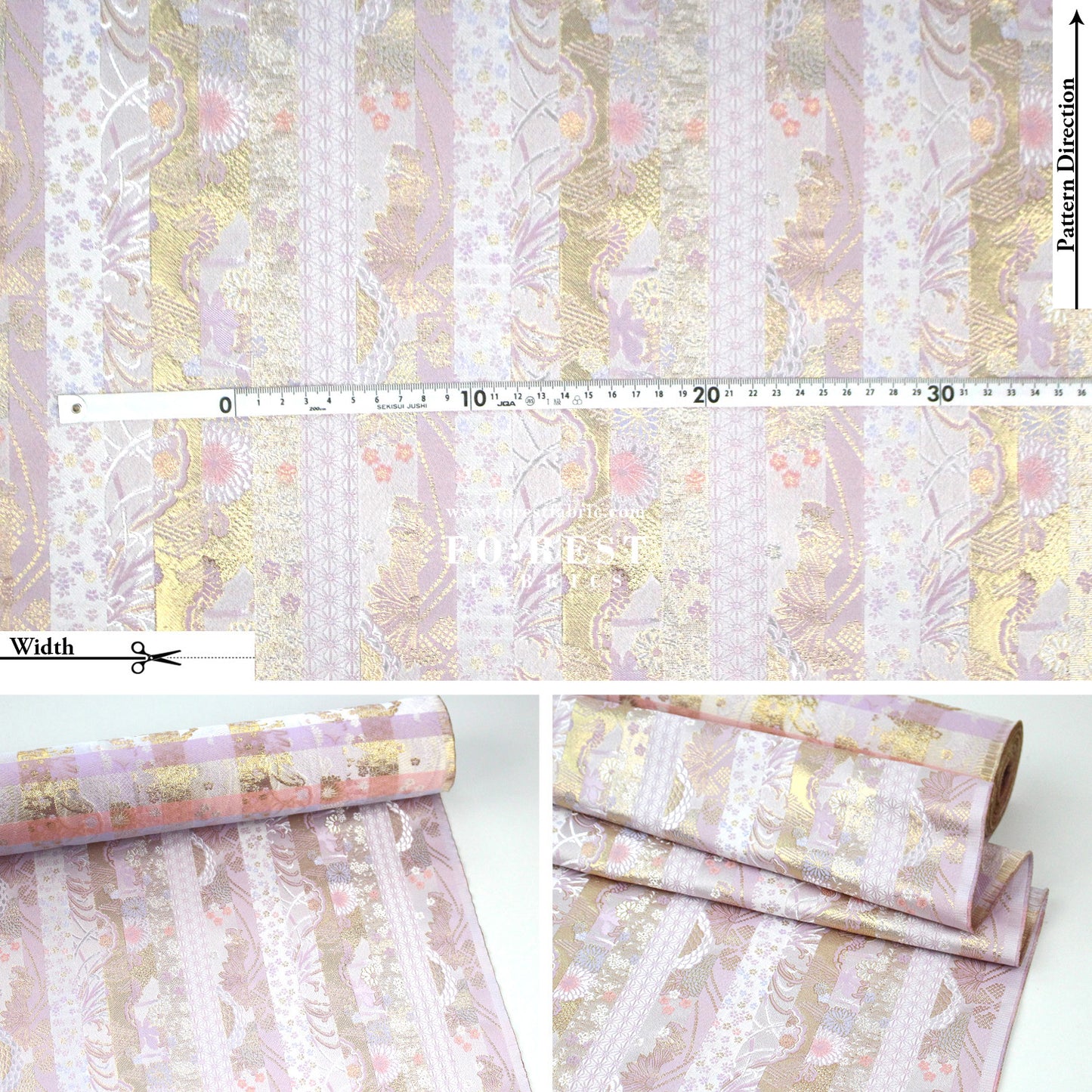 Gold Brocade - Sweet chrysanthemum flower fabric ICEPINK