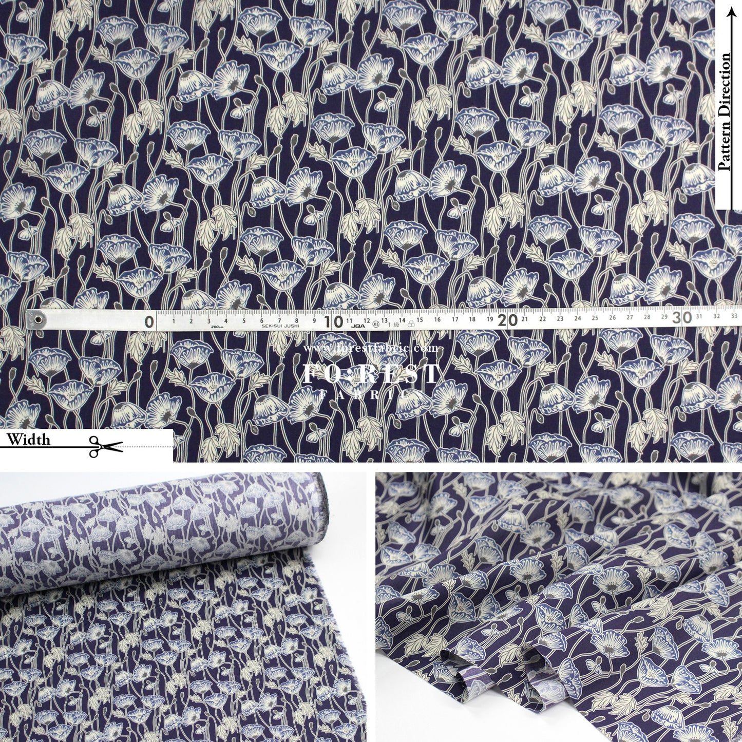 Liberty of London (Tana Lawn™ Cotton Fabric) - Erito Poppy