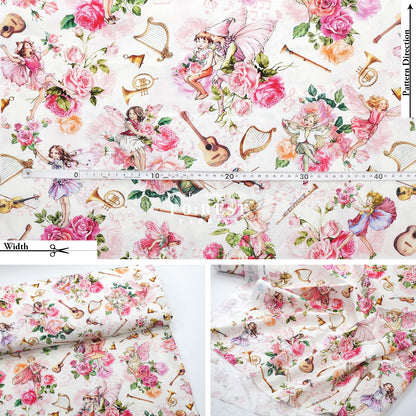 cotton - Petal Flower Fairies Rose fabric