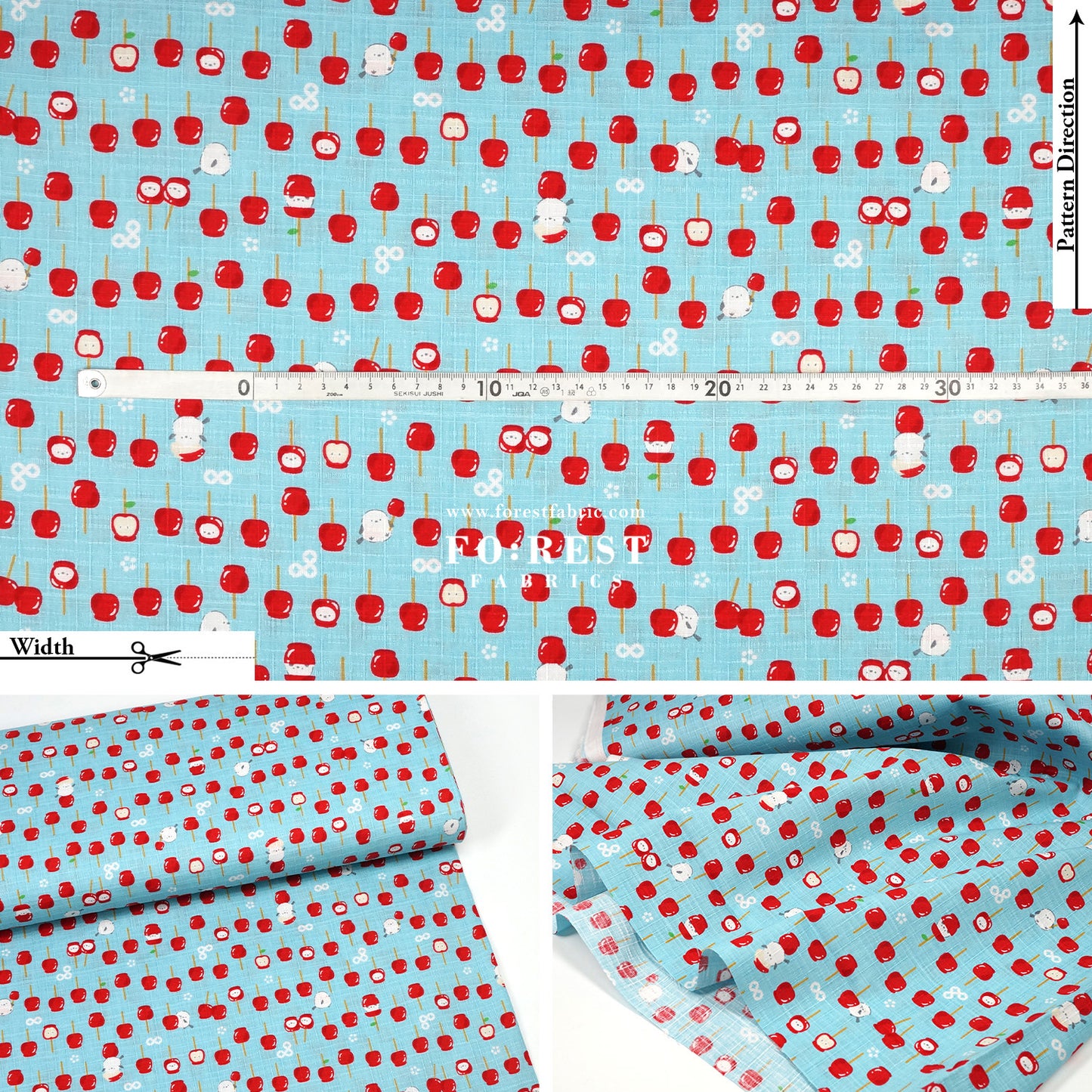 Dobby - Apple Candy Shima-enaga fabric
