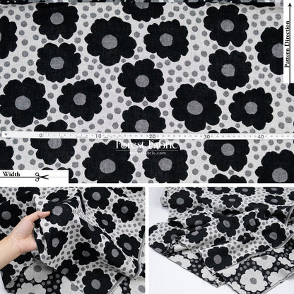 Yarn Dyed Cotton Jacquard - Polka Dot Flower