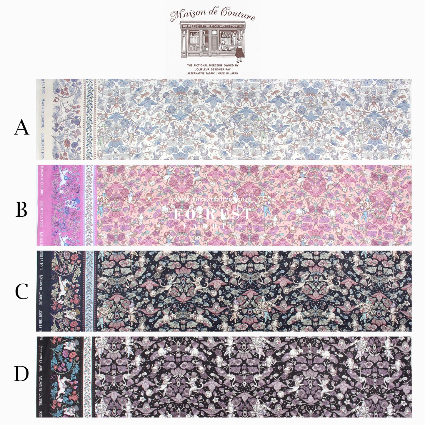 Satin Super Cotton - JoliFleur Poisonberry Thief fabric Navy