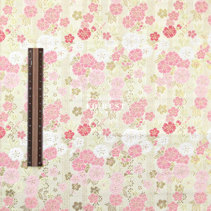 Gold Brocade - Raining sakura flower fabric