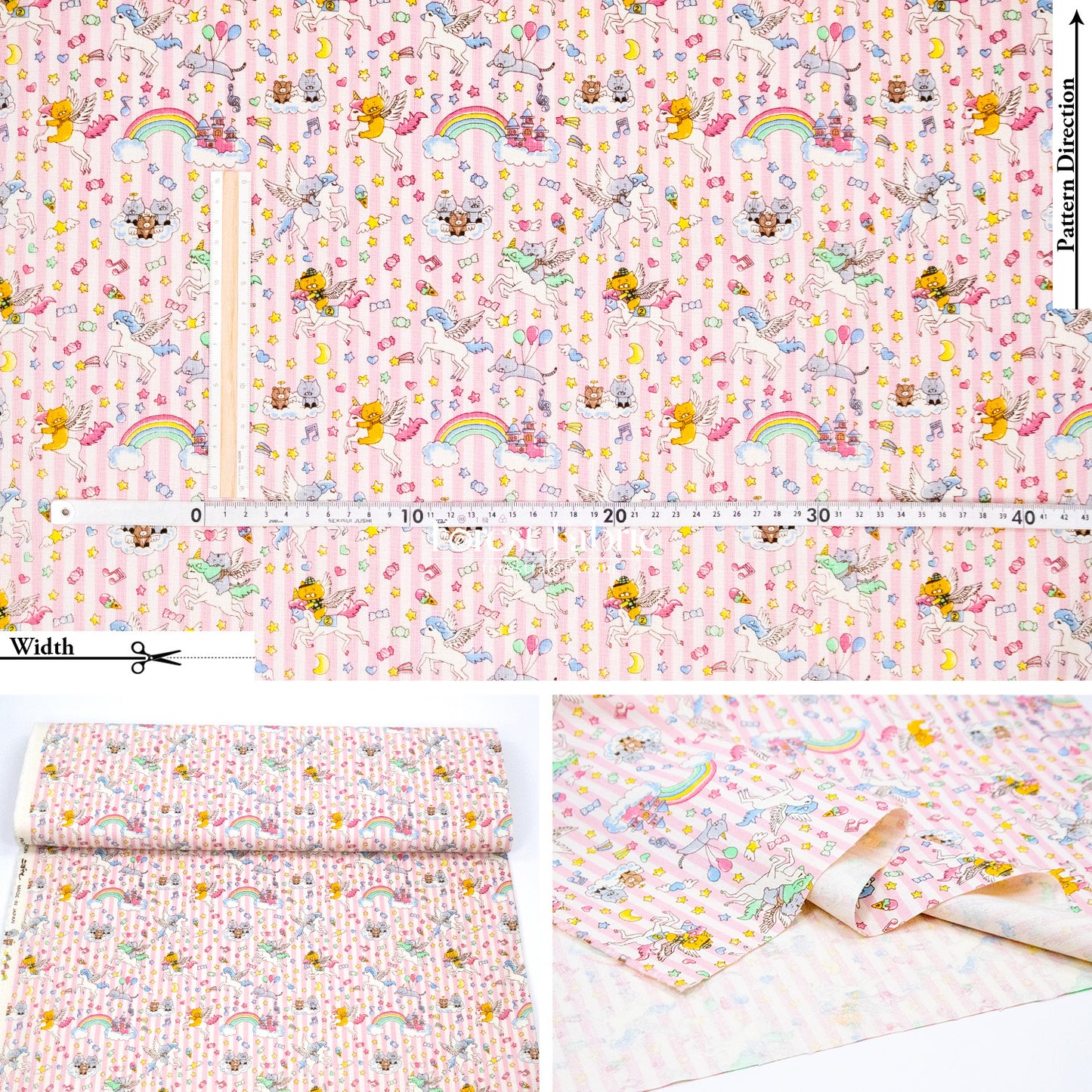 Canvas - Kittens & Unicorns fabric