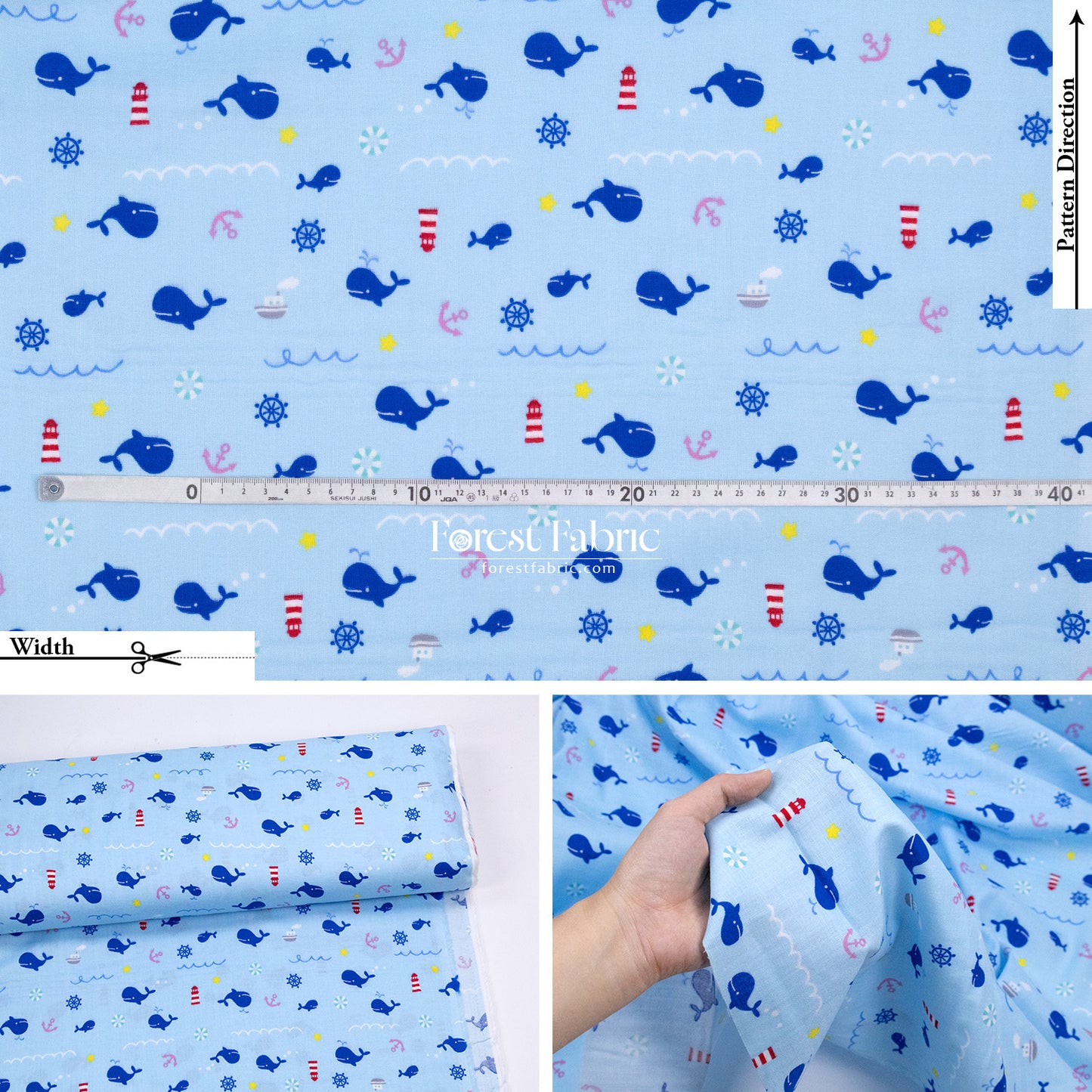 Double gauze - Whale Adventure  fabric