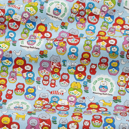 Canvas - The Nesting Doll Cats fabric