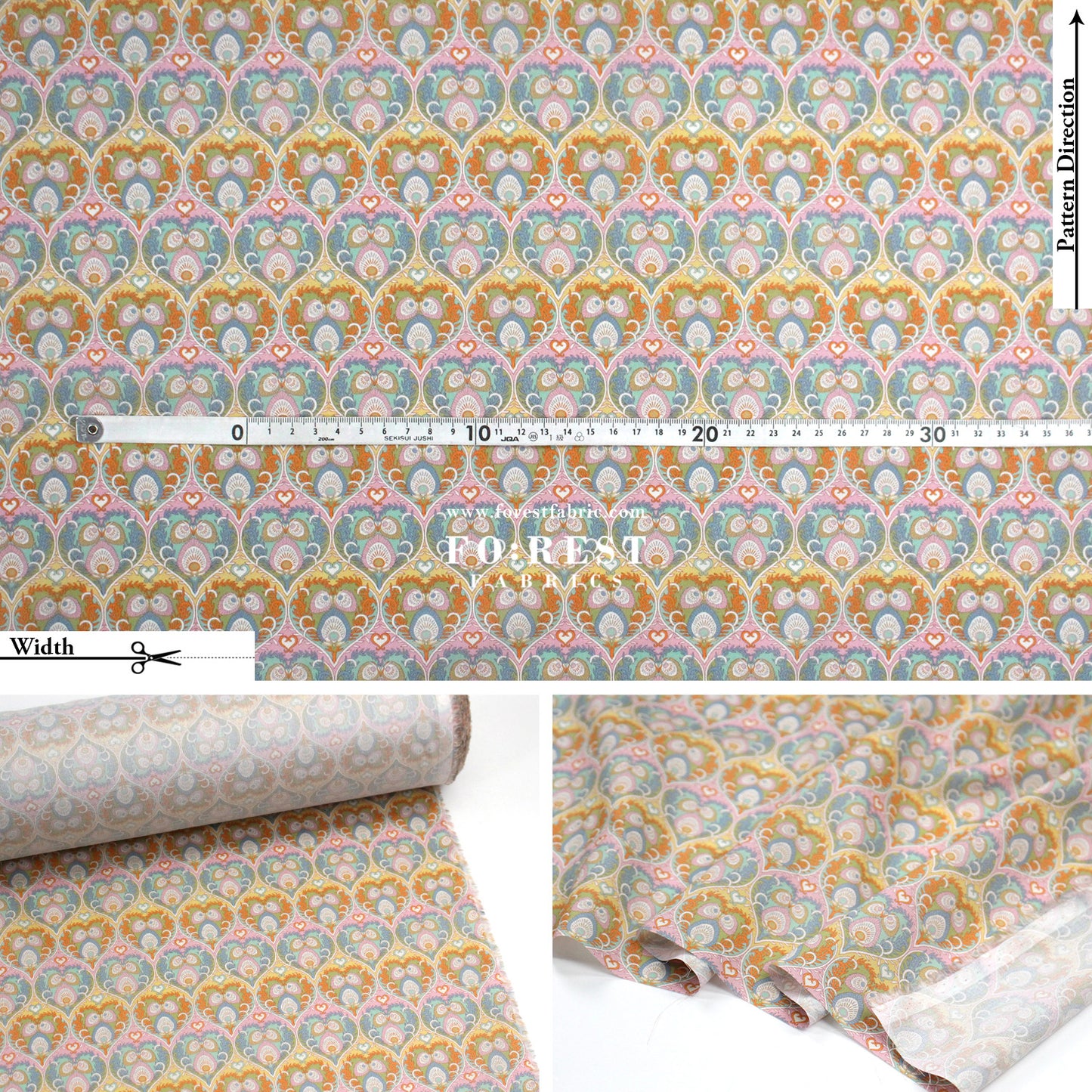 Liberty of London (Tana Lawn™ Cotton Fabric) - Plume Hearts