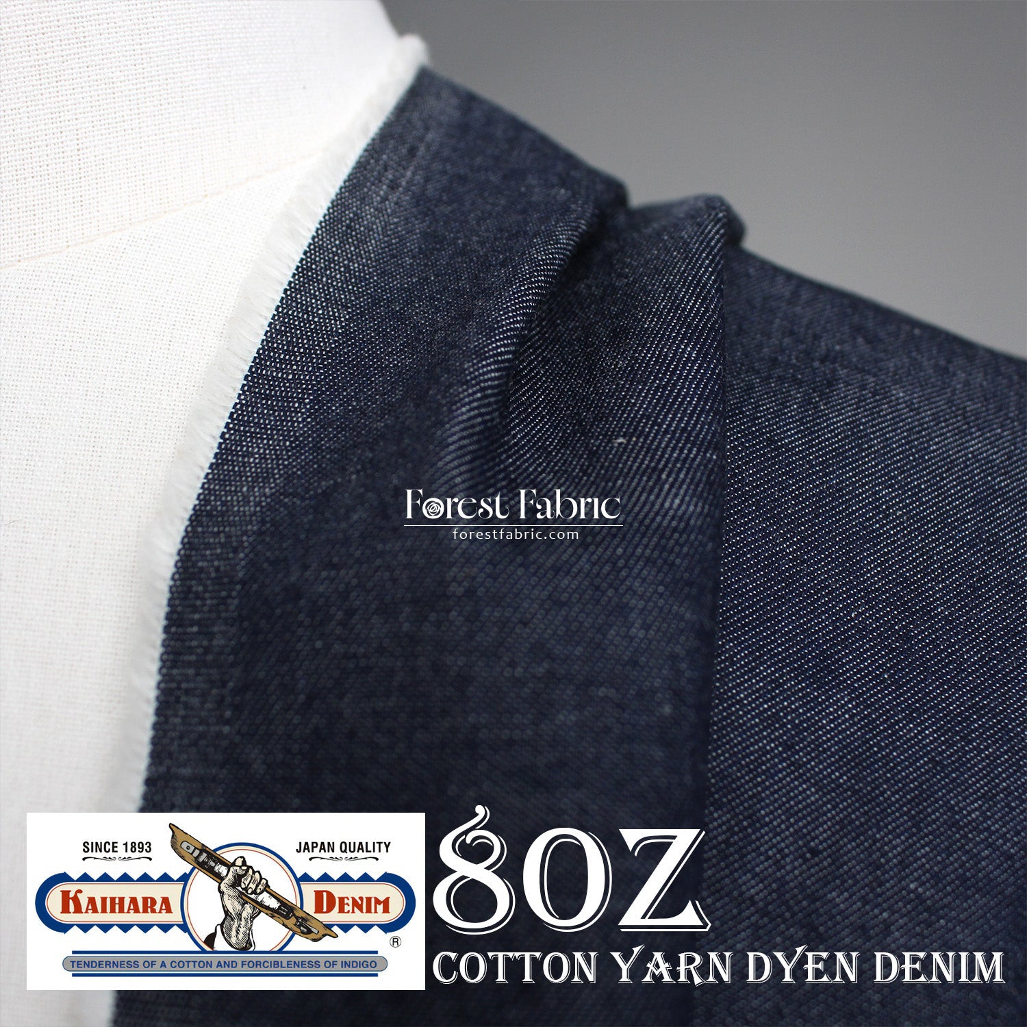 8oz Denim fabric 牛仔布 - FO:REST Fabric 布恩堂Liberty fabrictana lawnjapanese fabricykk zipper