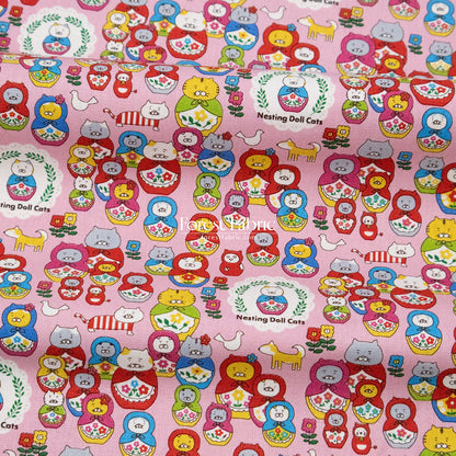 Canvas - The Nesting Doll Cats fabric