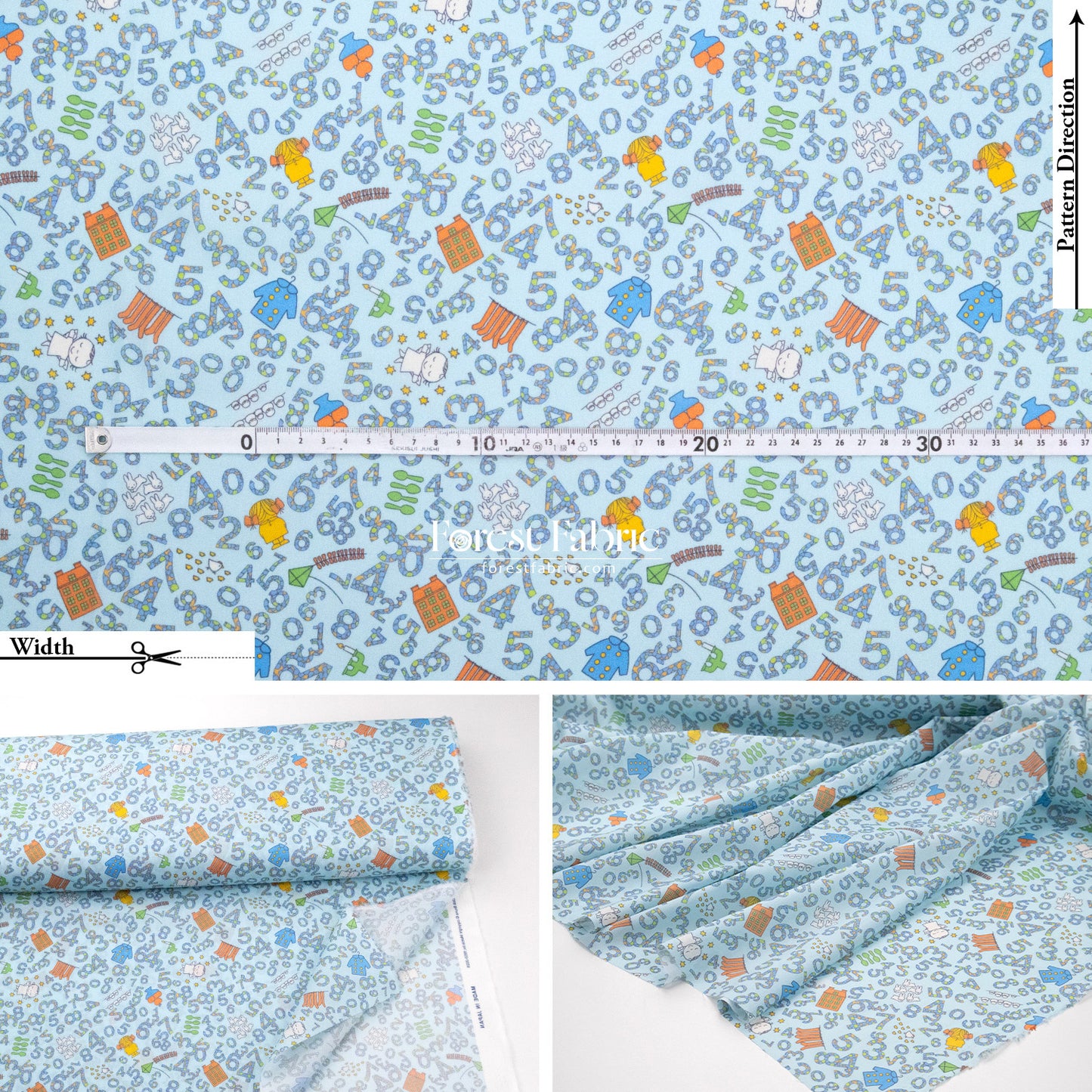 Liberty of London (Cotton Tana Lawn Fabric) - Miffy COUNTING