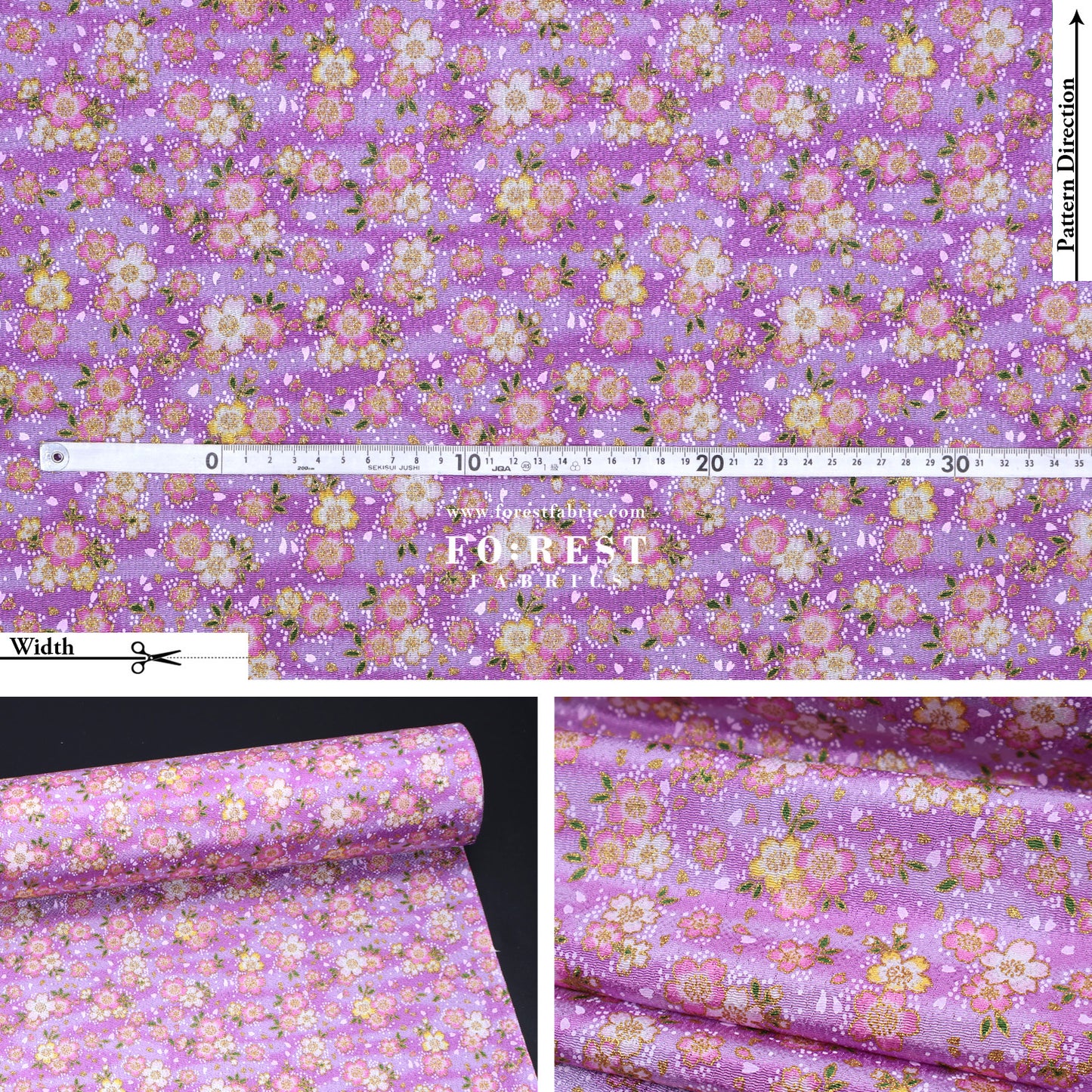Ichikoshi crepe -  Sakura fabric 2