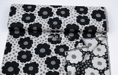 Yarn Dyed Cotton Jacquard - Polka Dot Flower