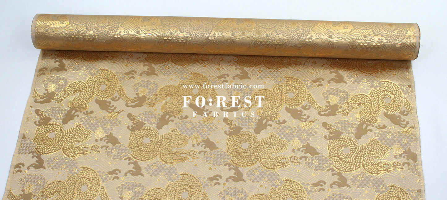 Gold Brocade - 火闘龍dragon fabric