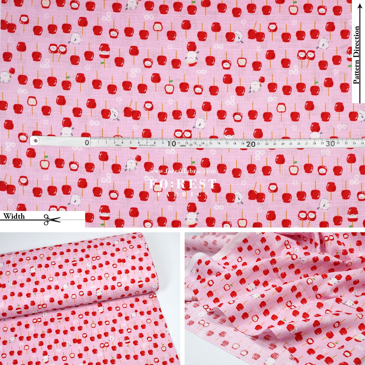 Dobby - Apple Candy Shima-enaga fabric