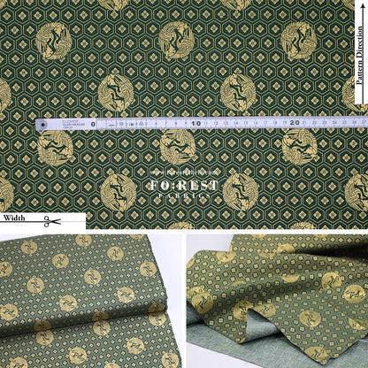 cotton - Crane with metallic fabric