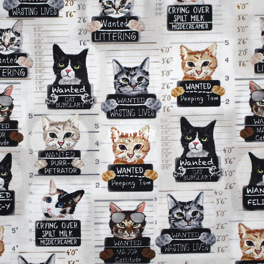 cotton - Cats Mugshots fabric
