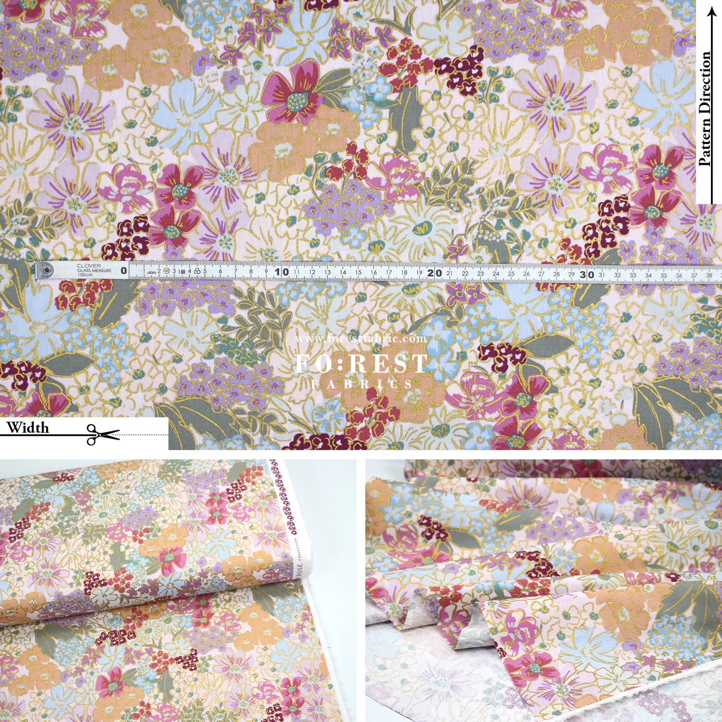 cotton Linen Canvas - Mimi Metallic fabric