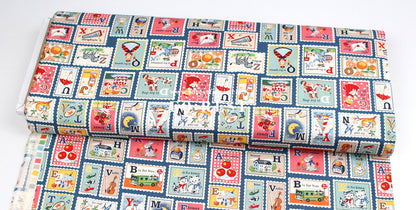 cotton - Alphabet Stamps fabric
