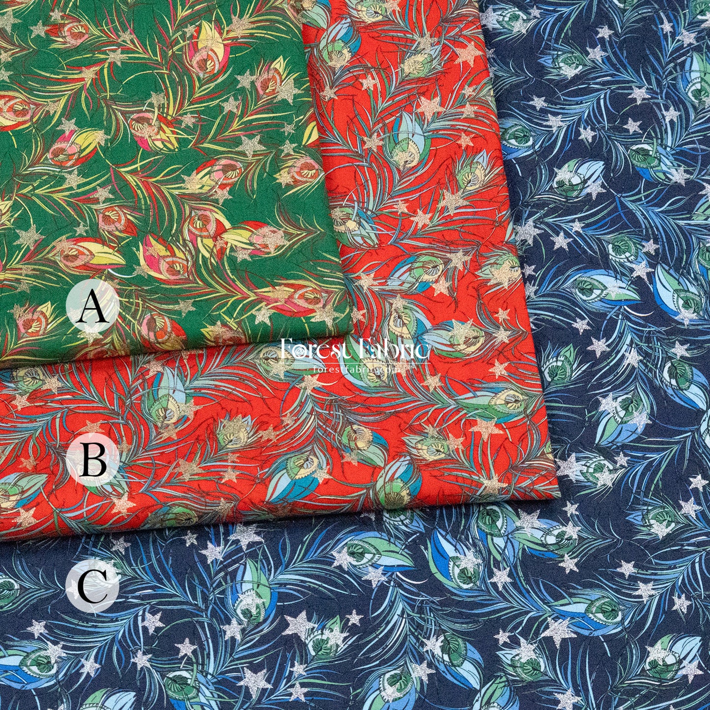 Liberty of London (Cotton Tana Lawn Fabric) - Festive Plume Star